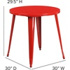 image:imageFlash Furniture Jeffrey Commercial Grade 30 Round Green Metal IndoorOutdoor TableRed