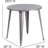 image:imageFlash Furniture Jeffrey Commercial Grade 30 Round Green Metal IndoorOutdoor TableSilver