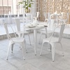 image:imageFlash Furniture Jeffrey Commercial Grade 30 Round Green Metal IndoorOutdoor TableWhite