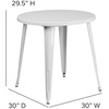 image:imageFlash Furniture Jeffrey Commercial Grade 30 Round Green Metal IndoorOutdoor TableWhite