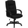 image:imageFlash Furniture Jessica High Back Black LeatherSoft Executive Swivel Office Chair with ArmsBlack Fabric