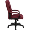 image:imageFlash Furniture Jessica High Back Black LeatherSoft Executive Swivel Office Chair with ArmsBurgundy Fabric