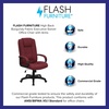 image:imageFlash Furniture Jessica High Back Black LeatherSoft Executive Swivel Office Chair with ArmsBurgundy Fabric