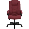 image:imageFlash Furniture Jessica High Back Black LeatherSoft Executive Swivel Office Chair with ArmsBurgundy Fabric