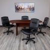 image:imageFlash Furniture Jones 6 Oval Multipurpose Conference Table Business Meeting Table for Office and Conference Rooms Rustic GrayMahogany