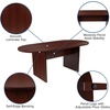 image:imageFlash Furniture Jones 6 Oval Multipurpose Conference Table Business Meeting Table for Office and Conference Rooms Rustic GrayMahogany