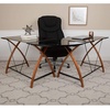 image:imageFlash Furniture Jude Black Glass LShape Corner Computer Desk with PullOut Keyboard TrayBlack