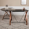 image:imageFlash Furniture Jude Black Glass LShape Corner Computer Desk with PullOut Keyboard TrayBlack