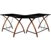 image:imageFlash Furniture Jude Black Glass LShape Corner Computer Desk with PullOut Keyboard TrayBlack