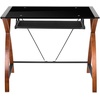 image:imageFlash Furniture Jude Black Glass LShape Corner Computer Desk with PullOut Keyboard TrayBlack
