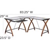 image:imageFlash Furniture Jude Black Glass LShape Corner Computer Desk with PullOut Keyboard TrayClearCherry