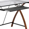 image:imageFlash Furniture Jude Black Glass LShape Corner Computer Desk with PullOut Keyboard TrayClearCherry