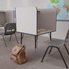 image:imageFlash Furniture Justin HeightAdjustable Student Study Carrel for Testing CentersClassrooms Modular Study CarrelPrivate Student Testing Desk GrayNebula Grey