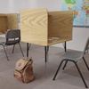 image:imageFlash Furniture Justin HeightAdjustable Student Study Carrel for Testing CentersClassrooms Modular Study CarrelPrivate Student Testing Desk GrayOak