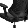 image:imageFlash Furniture Kale High Back Designer Blue Mesh Executive Swivel Ergonomic Office Chair with Adjustable ArmsBlack LeathersoftMesh