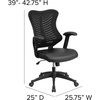 image:imageFlash Furniture Kale High Back Designer Blue Mesh Executive Swivel Ergonomic Office Chair with Adjustable ArmsBlack LeathersoftMesh