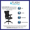 image:imageFlash Furniture Kale High Back Designer Blue Mesh Executive Swivel Ergonomic Office Chair with Adjustable ArmsBlack LeathersoftMesh