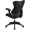 image:imageFlash Furniture Kale High Back Designer Blue Mesh Executive Swivel Ergonomic Office Chair with Adjustable ArmsBlack LeathersoftMesh