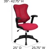image:imageFlash Furniture Kale High Back Designer Blue Mesh Executive Swivel Ergonomic Office Chair with Adjustable ArmsBurgundy Mesh