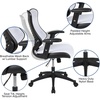 image:imageFlash Furniture Kale High Back Designer Blue Mesh Executive Swivel Ergonomic Office Chair with Adjustable ArmsWhite Mesh