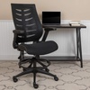 image:imageFlash Furniture Kale HighBack Ergonomic Mesh Office Chair with FlipUp Arms and Adjustable Foot Ring SpineBack Tall Executive Swivel Chair BlackBlack