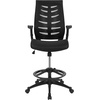 image:imageFlash Furniture Kale HighBack Ergonomic Mesh Office Chair with FlipUp Arms and Adjustable Foot Ring SpineBack Tall Executive Swivel Chair BlackBlack