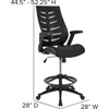 image:imageFlash Furniture Kale HighBack Ergonomic Mesh Office Chair with FlipUp Arms and Adjustable Foot Ring SpineBack Tall Executive Swivel Chair BlackBlack