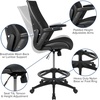 image:imageFlash Furniture Kale HighBack Ergonomic Mesh Office Chair with FlipUp Arms and Adjustable Foot Ring SpineBack Tall Executive Swivel Chair BlackBlack