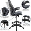 image:imageFlash Furniture Kale HighBack Ergonomic Mesh Office Chair with FlipUp Arms and Adjustable Foot Ring SpineBack Tall Executive Swivel Chair BlackDark Gray