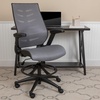 image:imageFlash Furniture Kale HighBack Ergonomic Mesh Office Chair with FlipUp Arms and Adjustable Foot Ring SpineBack Tall Executive Swivel Chair BlackDark Gray