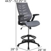image:imageFlash Furniture Kale HighBack Ergonomic Mesh Office Chair with FlipUp Arms and Adjustable Foot Ring SpineBack Tall Executive Swivel Chair BlackDark Gray