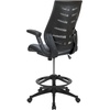 image:imageFlash Furniture Kale HighBack Ergonomic Mesh Office Chair with FlipUp Arms and Adjustable Foot Ring SpineBack Tall Executive Swivel Chair BlackDark Gray