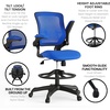 image:imageFlash Furniture Kale MidBack White Mesh Ergonomic Drafting Chair  Adjustable Foot Ring FlipUp ArmsBlue