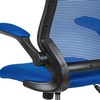 image:imageFlash Furniture Kale MidBack White Mesh Ergonomic Drafting Chair  Adjustable Foot Ring FlipUp ArmsBlue