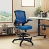 image:imageFlash Furniture Kale MidBack White Mesh Ergonomic Drafting Chair  Adjustable Foot Ring FlipUp ArmsBlue