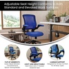 image:imageFlash Furniture Kale MidBack White Mesh Ergonomic Drafting Chair  Adjustable Foot Ring FlipUp ArmsBlue