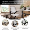 image:imageFlash Furniture Kale MidBack White Mesh Ergonomic Drafting Chair  Adjustable Foot Ring FlipUp ArmsWhite