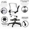 image:imageFlash Furniture Kale MidBack White Mesh Ergonomic Drafting Chair  Adjustable Foot Ring FlipUp ArmsWhite