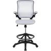 image:imageFlash Furniture Kale MidBack White Mesh Ergonomic Drafting Chair  Adjustable Foot Ring FlipUp ArmsWhite