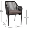 image:imageFlash Furniture Kallie Set of 2 IndoorOutdoor Stacking Club Chairs with Arms  UV Resistant Woven Natural Seat  Ivory Zippered Cushions  Black Aluminum FrameBlack