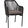 image:imageFlash Furniture Kallie Set of 2 IndoorOutdoor Stacking Club Chairs with Arms  UV Resistant Woven Natural Seat  Ivory Zippered Cushions  Black Aluminum FrameBlack