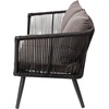 image:imageFlash Furniture Kallie Set of 2 IndoorOutdoor Stacking Club Chairs with Arms  UV Resistant Woven Natural Seat  Ivory Zippered Cushions  Black Aluminum FrameBlack