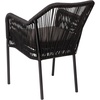 image:imageFlash Furniture Kallie Set of 2 IndoorOutdoor Stacking Club Chairs with Arms  UV Resistant Woven Natural Seat  Ivory Zippered Cushions  Black Aluminum FrameBlack