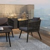 image:imageFlash Furniture Kallie Set of 2 IndoorOutdoor Stacking Club Chairs with Arms  UV Resistant Woven Natural Seat  Ivory Zippered Cushions  Black Aluminum FrameBlack