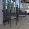 image:imageFlash Furniture Kallie Set of 2 IndoorOutdoor Stacking Club Chairs with Arms  UV Resistant Woven Natural Seat  Ivory Zippered Cushions  Black Aluminum FrameBlack