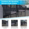 image:imageFlash Furniture Kallie Set of 2 IndoorOutdoor Stacking Club Chairs with Arms  UV Resistant Woven Natural Seat  Ivory Zippered Cushions  Black Aluminum FrameBlack