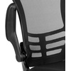 image:imageFlash Furniture Kelista Black Mesh Sled Base Side Reception Chair with White Stitched LeatherSoft Seat and FlipUp ArmsBlack Mesh