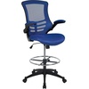 image:imageFlash Furniture Kelista MidBack Black Mesh Ergonomic Drafting Chair amp Waylon Set of 5 Transparent Polyurethane Replacement Wheels for Gaming Business and Home Office ChairsBlue Mesh