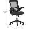 image:imageFlash Furniture Kelista MidBack Black Mesh Swivel Ergonomic Task Office Chair with FlipUp Arms and Transparent Roller WheelsBlack Mesh