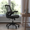 image:imageFlash Furniture Kelista MidBack Black Mesh Swivel Ergonomic Task Office Chair with FlipUp Arms and Transparent Roller WheelsBlack Mesh